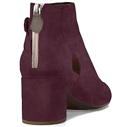 MOOMMO Women Open Toe Booties Sandals Heel Winered