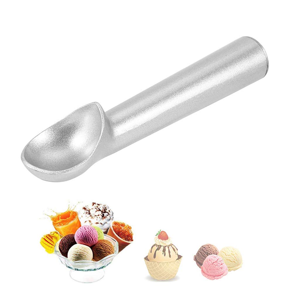 Solid Stainless Steel Ice Cream Scoop, Ergonomic Mini Metal Scoop for Ice Cream, Cookie Dough and Yogurt Ice Cream