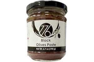 776 DELUXE FOODS Black Olive Paste Meze 6.7 oz Glass Jar | Greek Tapenade Spread | Vegan All-Natural No Preservatives | Serve Hot or Cold | Imported from Greece