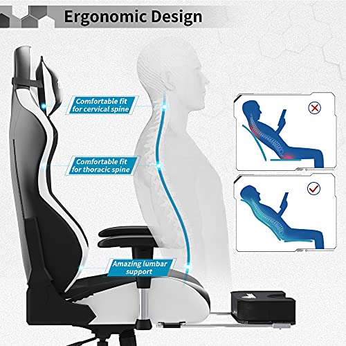 YITAHOME Massage Gaming Chair with Footrest 350lbs Heavy Duty Ergonomic