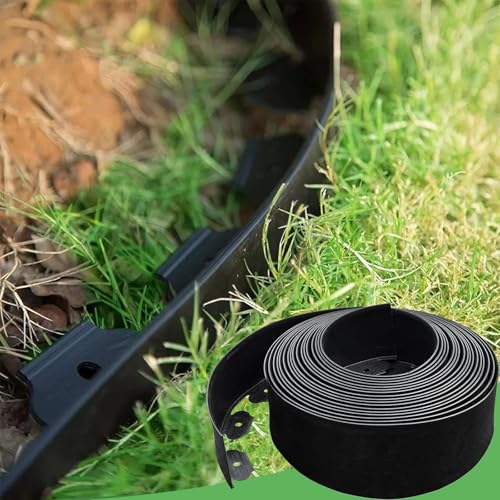 Extra Tall 10M No-Dig Garden Edging Border, 10CM-Height Heavy Duty Landscape Edging with 30pcs Stakes for Garden, Flower Beds, Lawn Edging & Driveways
