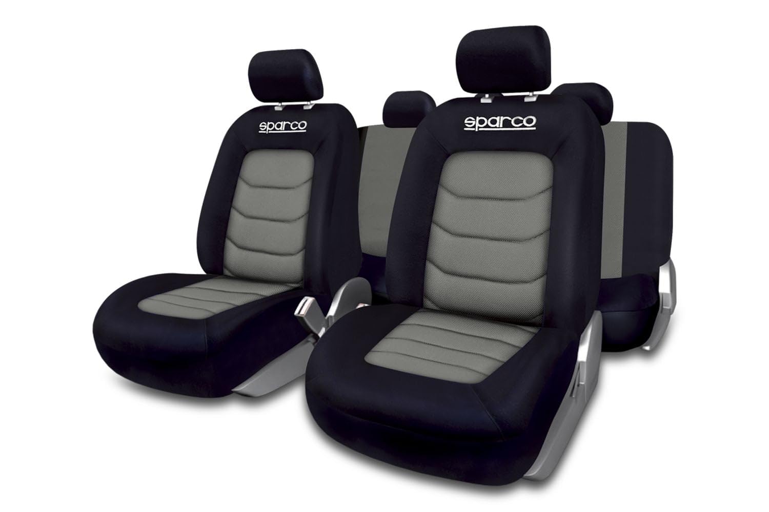 Sparco SPC1019GR Seat Cover Set, Black/ Grey