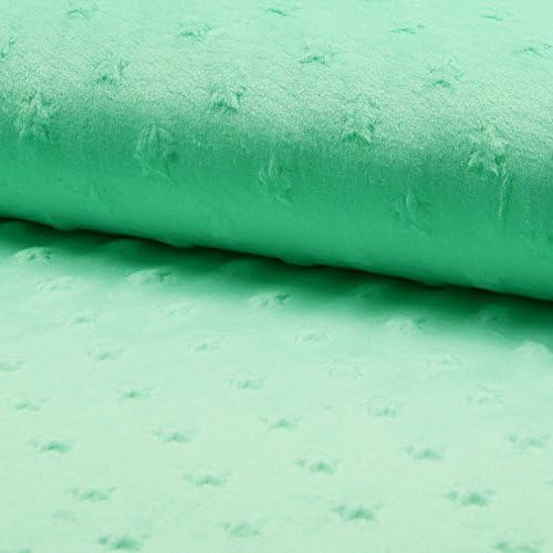 Minky Fabric Stars Mint Green by 50 cm
