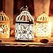 HOMEGOAL Decorative Candle Lanterns,Small Metal Birdcage Candle Holders,Hanging Tealight, Vintage Centerpieces for Wedding & Party