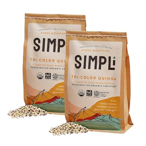 SIMPLi再生有机认证三色藜麦12盎司2包装