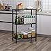 SONGMICS 3-Tier Bookshelf, Storage Shelf Rack, Metal Frame Display Rack, Multifunctional Shelving Unit Kitchen, Living Room, Rustic, ULSS90BX