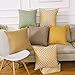 Madizz Throw Pillow Cases Cushion Covers 18x18 Set of 2 Pack Decorative Solid Polka Dots Mustard Yellow and White Double Sided Halloween Holiday