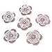 OZXCHIXU 12pcs Burlap Lace Flower with Pearl Natural Color Rustic Wedding Paty Decoration and Crafts DIY