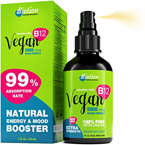 image for Biotion Vegan Vitamin B12-100% Organic Methylcobalamin Extra Strenght 