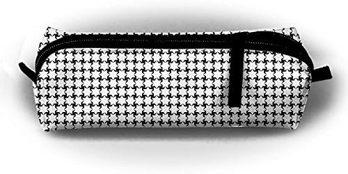 Black White Polygon Pencil Case High Capacity Zipper Makeup Bag For School Students Girls Teens Kids
