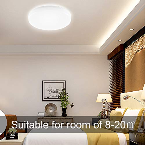 LED Ceiling Lamp, OOWOLF Modern 22W Led Ceiling Light Fixture Ultra Thin 11.8in IP44 Waterproof 1900LM 4500K Natural White for Bathroom Bedroom Kitchen Living Room Dining Balcony Corridor