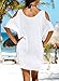 Womens Letters Print Baggy Swimwear Bikini Cover-ups Beach Dress(One Size,Z-White)