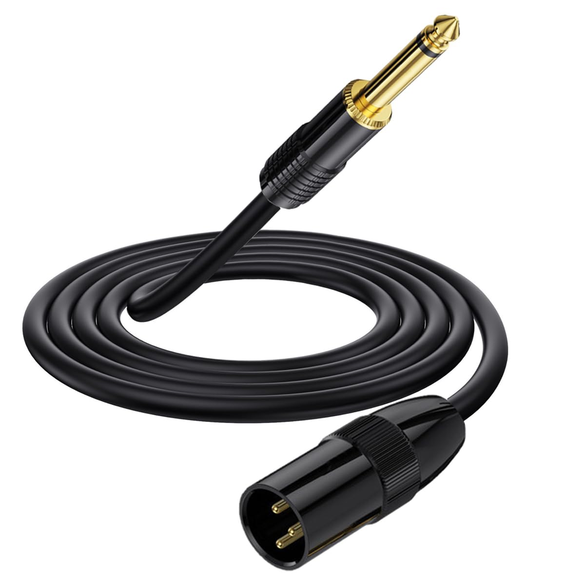 HTGuoji 1 Meter 6.35mm (1/4" inch) TS Mono to XLR Male Cable for Amplifiers, Instruments, Microphones, Speakers, Mixers, DJ Equipment, Laptops, Smartphones