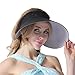 CACUSS Women's Summer Sun Hat Large Brim Visor Adjustable Nylon Buckle Packable UPF 50+ (Black)