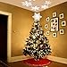 Christmas Tree Topper Star Lighted,3D Glitter Sliver Snow Tree Toppers Snowflake Projector Lights Lighting for Decoration