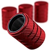 PC Autoworks Aluminum Tire Valve Stem Caps – Anti-Rust, Premium Anodized Aluminum, Corrosion-Resistant, Easy Install, Universal Fit for Car, Truck, Bike, SUV – 1 Pack/Set of 4 (Ruby RED)