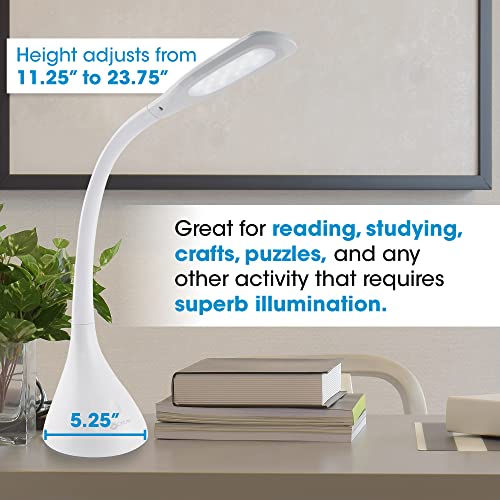OttLite Creative Curves LED Desk Lamp with Adjustable Neck Dimmable