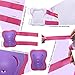 eNilecor Kid's Skating Roller Blading Wrist Elbow Knee Pads Blades Guard Gift for Children's Day, Christmas Pack of 6 (Purple/Pink, S)