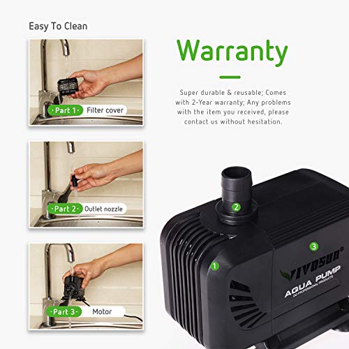 4 VIVOSUN+Submersible+Fountain+Aquarium+Hydroponics