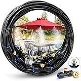 HOMENOTE Misting Cooling System 59FT (18M) Misting Line + 26 Brass Mist Nozzles + a Brass Adapter(3/4