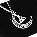 Stylish Crescent Pendant Necklace,Haluoo Girls Silver Crescent Moon Necklace Metal Hollow Moon Geometry Pendant Necklace Sterling Silver Long Sweater Chain Necklace Women Men Jewelry (Silver)thumb 2