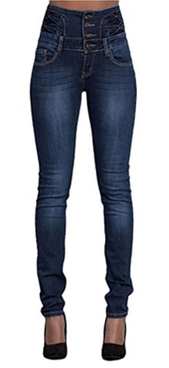 LAEMILIA Damen Jeans mit Hoher Taille Stretch Dünn Skinny Hose