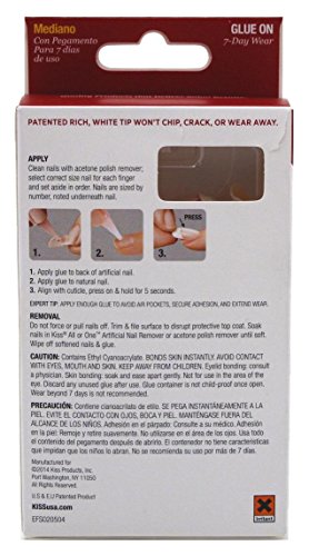 Kiss Everlasting French Nail Kit Medium Pearl Tip 28 Nails (2 Pack)