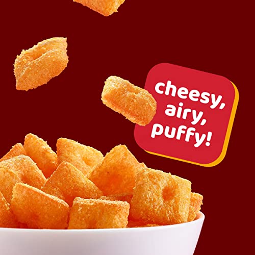 CHEEZ-IT PUFF’D CHEESY BAKED SNACKS, PUFFED CRACKERS, KIDS SNACKS, GRAB N’ GO, DOUBLE CHEESE, 8.4OZ BOX (12 POUCHES)