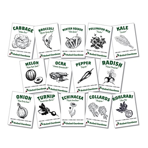 Survival Garden - Organic Seed Bank - Non GMO Heirloom USA Grown Seeds Vault - 28 Varieties of Prepper Vegetables and Flowers