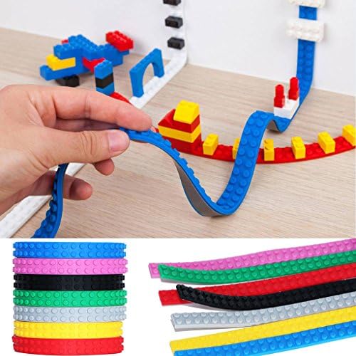 ANANT(3 Packs) 3m Lego Compatible 3M Tape Rolls Strip Block Toy Bendable Flexible Corners,9.8 Ft. In Total,3.28 Ft. Each Color.Blue,Gray and Yellow, Non-Toxic Perfect for Kids of All Ages