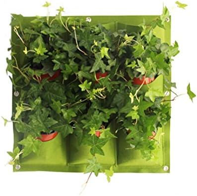 9 Pockets Planting Bags Wall Hanging Gardening Planter Outdoor Indoor Vertical Greening Grow Bags Flower Growing Container by HONGTIAN