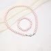 JSEA 8mm Faux Pearl Necklace Elastic Bracelet Jewelry Set Beige White Pink Fake Pearl Jewelry