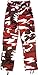 Camouflage Military BDU Pants, Army Cargo Fatigues (Red Camouflage, Size Large)