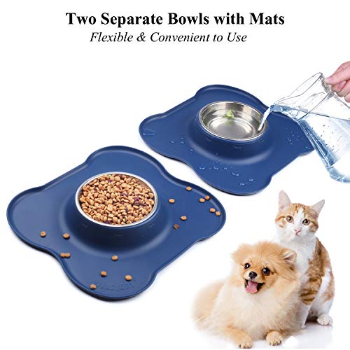 VIVAGLORY Small Dog Bowls Set, 2 Pack Puppy Bowls with Non Spill