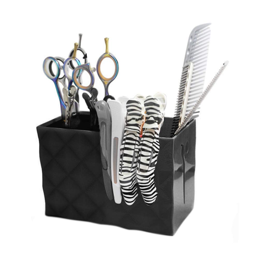 Scissor Holder Storage for Hair Salon Stylist,Professional Double Case Hairdresser Scissors Storage Holder for Scissor Combs Clips Holder(Black)