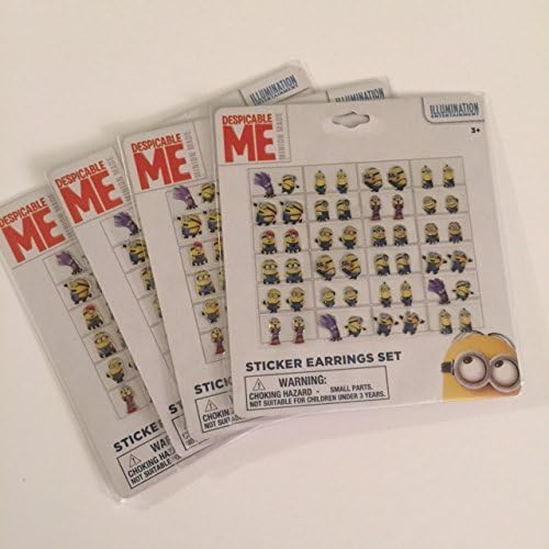 4 Minions Sticker Earrings Sets