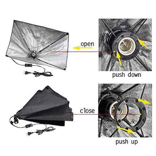 5070cm Photo Studio Digital Video Lighting Photography Softbox 4 light Head Light