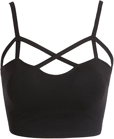black strappy bralette top