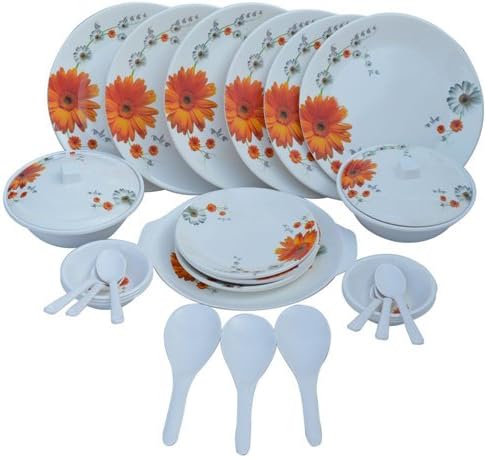 Deemark Melamine Czar New Dinner Set 32 Pic-Sunflower