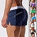 Cocobla Men Swim Brief Sexy Surfing Board Shorts Beach Boxer Swimming Trunks with Pockets Navy Blue