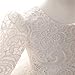 Myosotis510 Girls' Lace Princess Wedding Baptism Dress Long Sleeve Formal Party Wear for Toddler Baby Girl (7-8 Years, Red)
