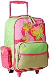 Stephen Joseph Girls Classic Rolling Luggage, Hot Pink/Lime Green, One Size