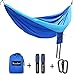Hammock,Wonbor Camping Double Hammock Lightweight Portable Parachute Nylon Hammock With Tree Ropes And Carabiners For Outdoor Backpack Travel Beach Yard Hanging Bed Sleeping Swing - Blue