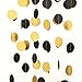 MOWO Glitter Paper Garland Circle Dots Hanging Decor 2'' in Diameter 20-feet in Total(gold glitter,black,3pc)