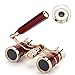 Opera Glasses/Binoculars w 3 x 25 in, for Travel Hiking Bird Watching Adults Kids (Lorgnette, with Handle- Red)