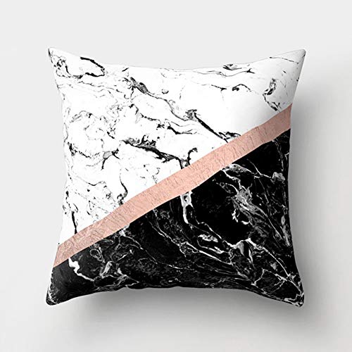 PinShang Polyester Peach Skin Fabric Marble Texture Pattern Throw Pillow Cover 29# 4545cm - Thumbnail 7