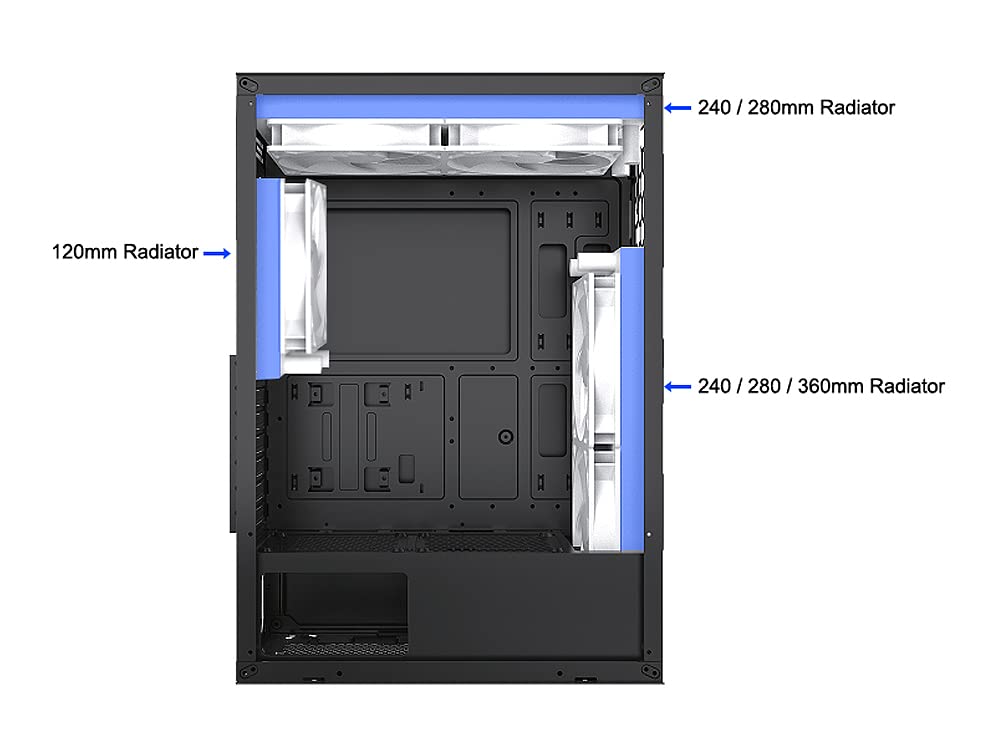 Bgears b-Optillusion (Fans NOT Included) Gaming PC ATX case, Special Optical Illusion ARGB Front Panel, Tempered Glass Side. USB3.0, Support up to EATX Motherboard.