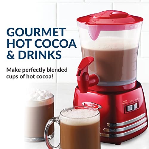 Nostalgia Retro Frother and Hot Chocolate Maker and Dispenser, 32 Oz