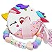 Unicorn Donut Cookies Silicone Teether Pacifier Clip Set Non Toxic(Pink)