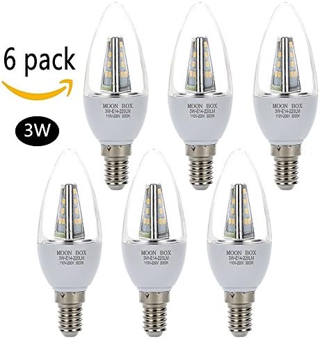LED Bulbs Candle Bulbs 6Pack E14 Base Not Dimmable LED Lamp for Home Lighting,WarmWhite 3000k Led Light Bulbs,Chandelier,Candle Bulbs, Household Light Bulbs,Decorative Candle Light Bulb โฆ (3)